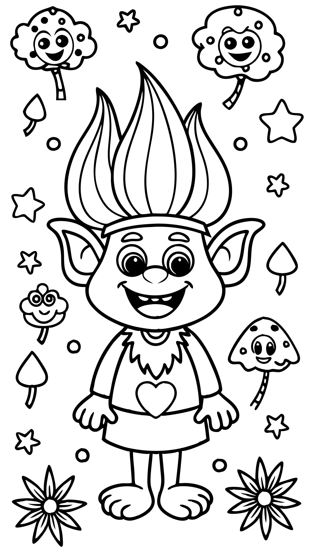 coloriage de trolls floyd